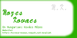 mozes kovacs business card